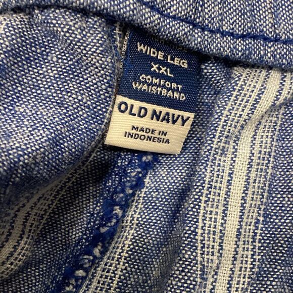 NWT Old Navy High-Waisted Linen-Blend Wide-Leg Pants XXL Striped - Picture 8 of 10
